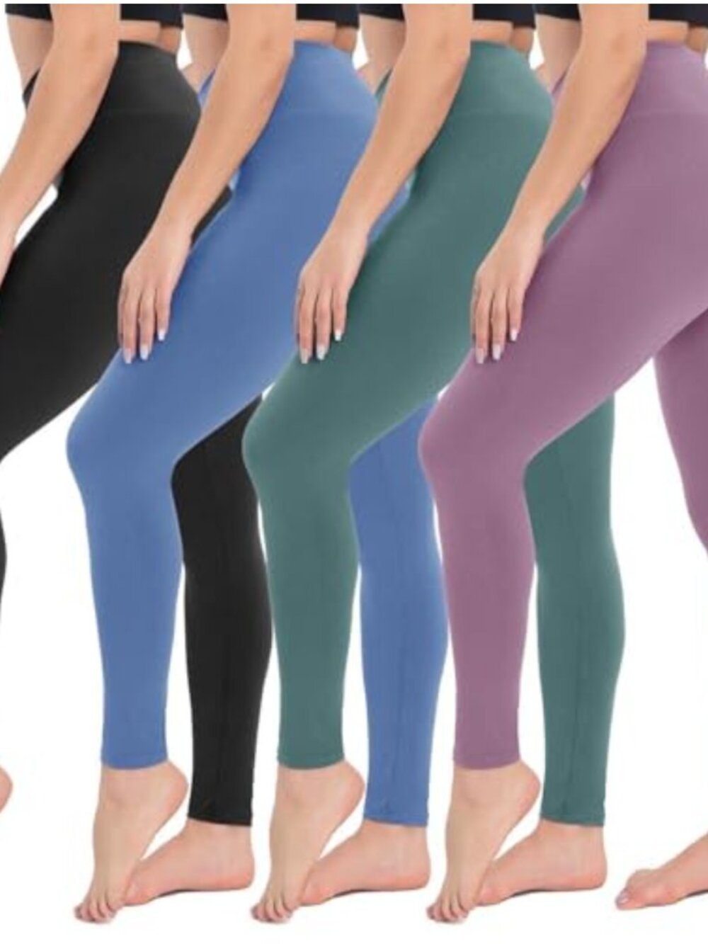 4 Pack High Waisted Capri Leggings Women Tummy Control Yoga Pants